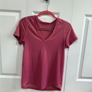 Lululemon Metallic V-Neck Pink Top